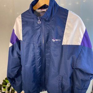 Vintage Reebok Windbreaker Purple, navy and white